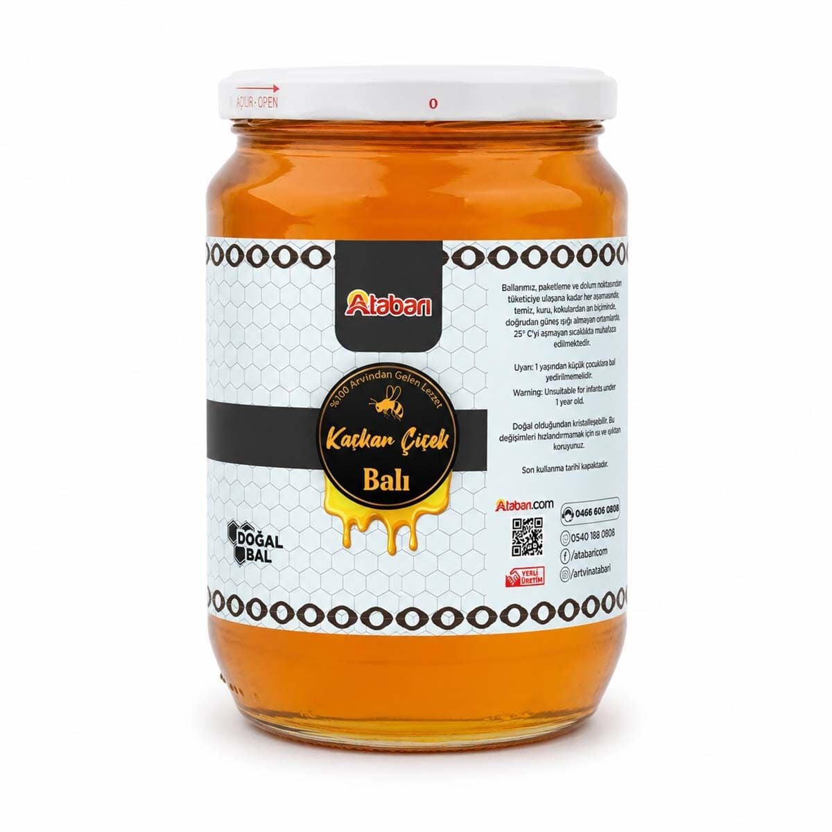 Kaçkar Çiçek Balı | Katkısız, Şekersiz Hakiki Bal (850 Gr)
