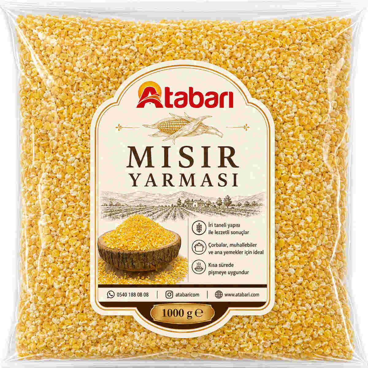 Artvin Mısır Yarması | Doğal Taş Değirmen Lezzeti (1 Kg)