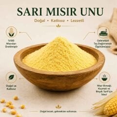 Artvin Sarı Mısır Unu - Doğal Taş Değirmen Lezzeti (1 Kg)