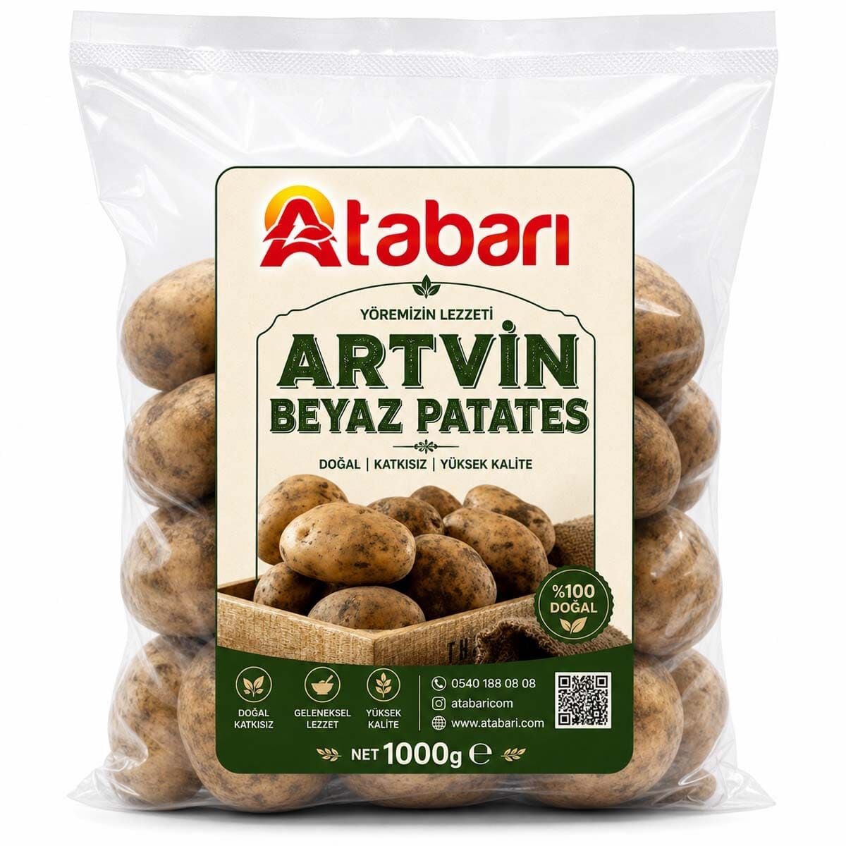Artvin Beyaz Patates | Katkısız, Doğal ve Lezzetli (1 Kg)