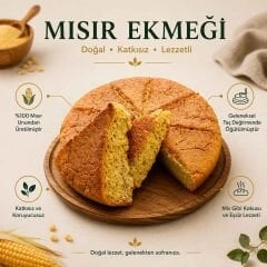 Ev Yapımı Mısır Ekmeği | Doğal, Taze ve Katkısız (1 Kg)
